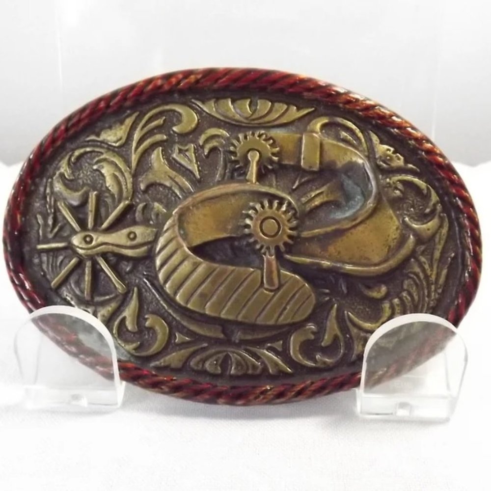 Distressed Western Cowboy Spurs Belt Buckle